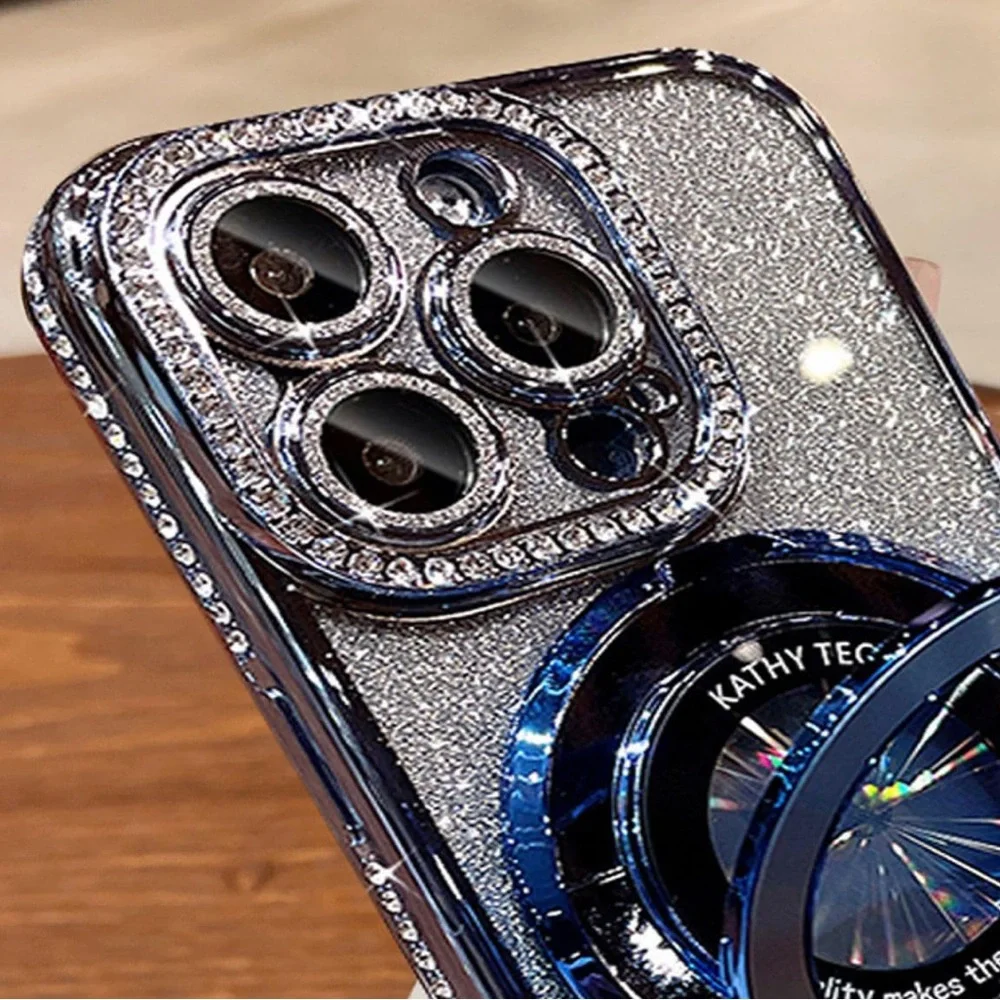 Glitter iPhone 16 pro max Case with Ring Holder